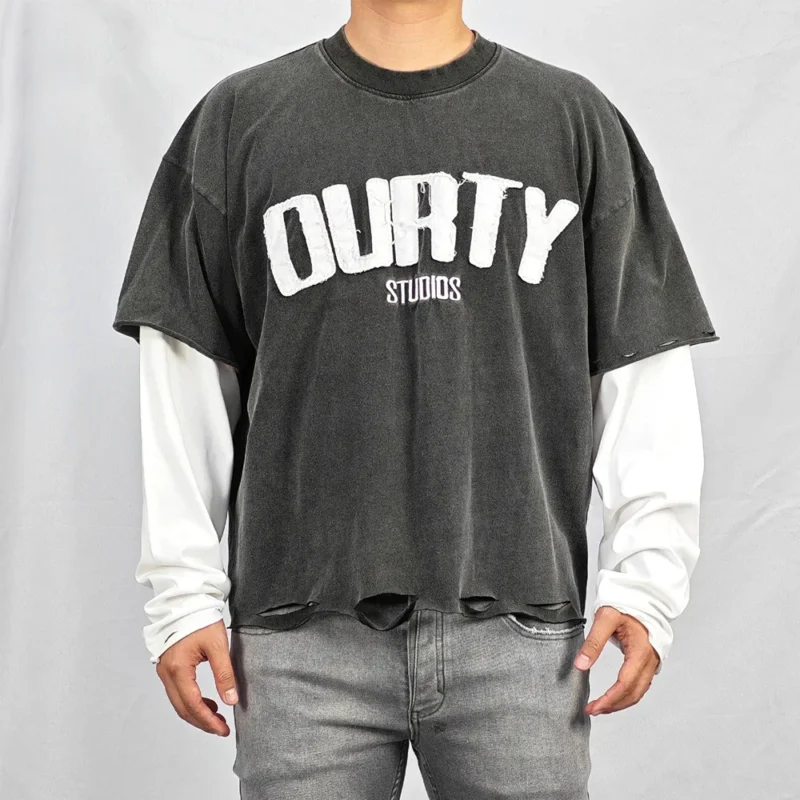 A28668349ace447d1ad7f8b5e6b7e4e28v.webp Distressed Embroidery Double Layer Long Sleeve Graphic Shirt