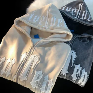 Ae53a723eae454e358b8b7280cdf24a3aL.webp Embroidered Logo Heavyweight Pullover Hoodie Ribbed Bottom Cotton