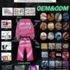 Gemstone Glitter Hoodie Distressed Embroidery Rhinestone Zip