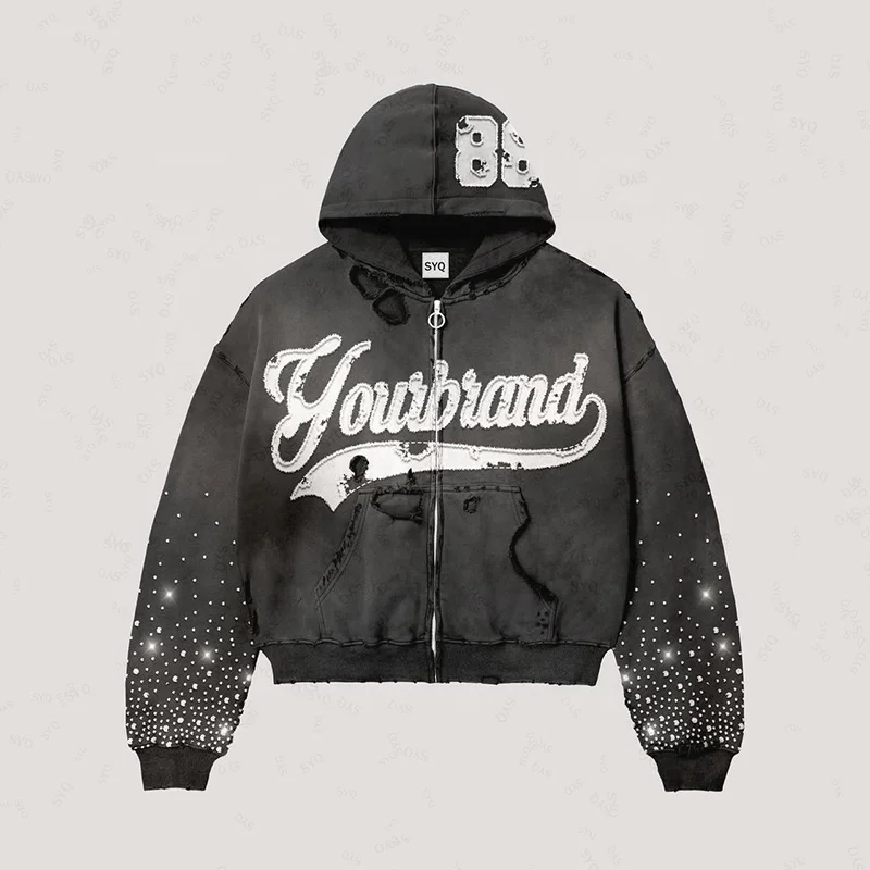 H3e013f55a1614d4c822e8f0f37813e6fq.webp Distressed Acid Wash Zip Up Hoodie Boxy Fit Embroidery