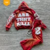 Sun Faded Acid Wash Hoodie Distressed Patch Embroidery Cotton