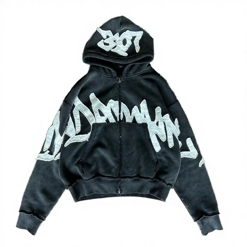 Heavyweight Anti Pilling Hoodie Embroidered Vintage Street Wear