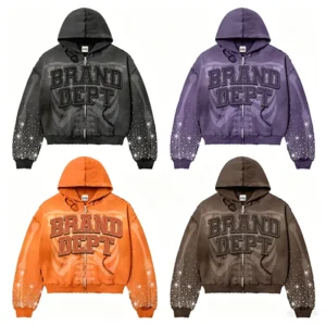H474184eeb28140a3a072ddcd5741039ew.webp Leather Patch Distressed Hoodie with Rhinestones Sun Faded