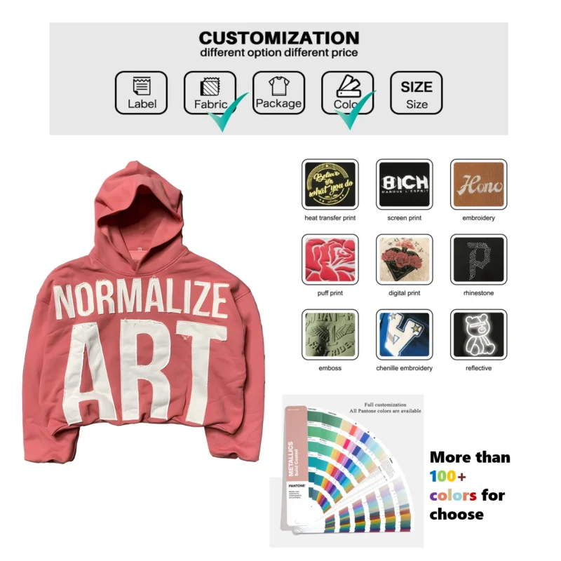H4f3ea640894f42dea4913fec9fccd12am.webp Loose Fit Short Sweatshirt Hoodie Breathable Cotton Embroidery