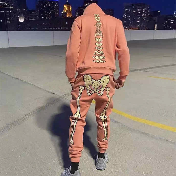 H59ebf08e2e9c4e33bf83e708f93c76a2J.webp Skull Pattern Embroidered Hoodie and Sweatpants Full Zip Set