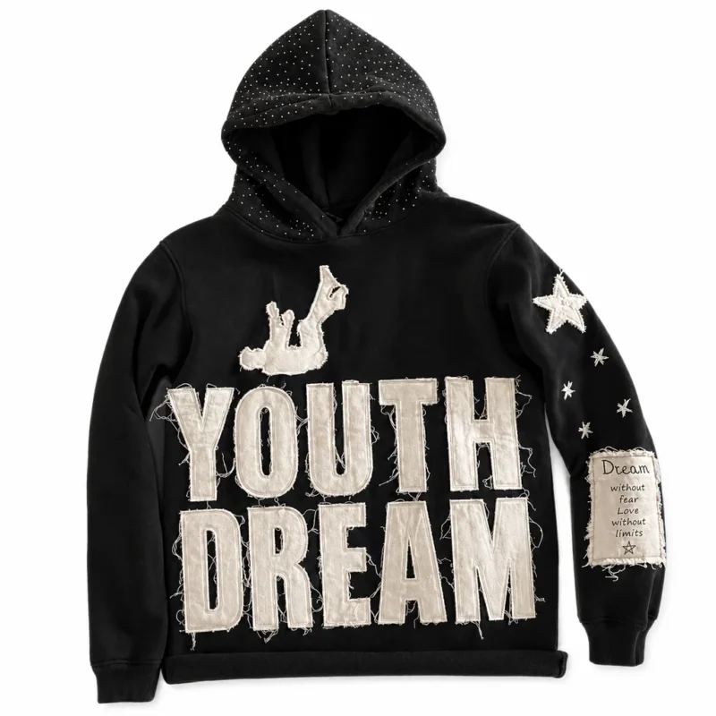H6d5757f9a1ec4f3e9b639e32e60d655em.webp Cropped Boxy Hoodie Rhinestone Distressed Embroidery Raw Hem