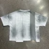 Splicing Dirty Cropped T-Shirt | Patchwork Vintage Boxy Tee for Men