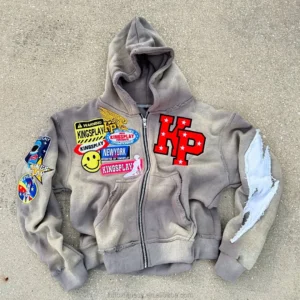 H73462c8c9b924d478e9f71db4b98396ei.webp Cropped Zip Up Hoodie Acid Wash Distressed Patch Embroidery