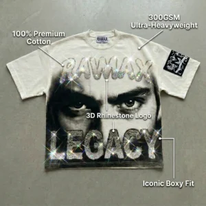 H84a956ef58fc4aad874d175899763a19i.webp Custom 300GSM Boxy Fit T-Shirt | 3D Rhinestone Logo High-End Streetwear