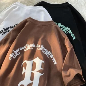 H973f87e65e504515b5145f6ceb929a3eQ.webp Designer Drop Shoulder T-Shirt | 3D Puff Print Streetwear for Men