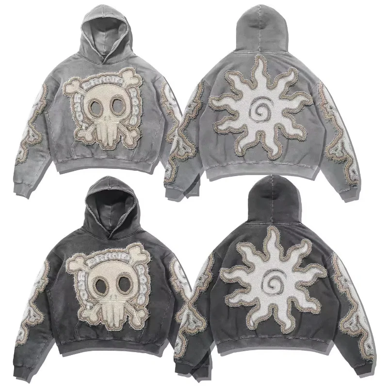 Ha04c5959dbc0430eb15bdda73614723fQ.webp Loose Fit Short Sweatshirt Hoodie Breathable Cotton Embroidery