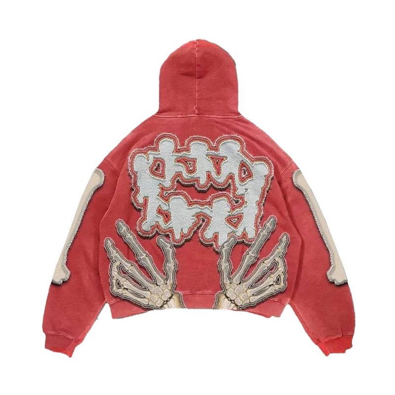 Hcff0230311c042a1ae84fe2072d0b9ecx.webp Acid Wash Hoodie with Distressed Embroidery Patch French Terry