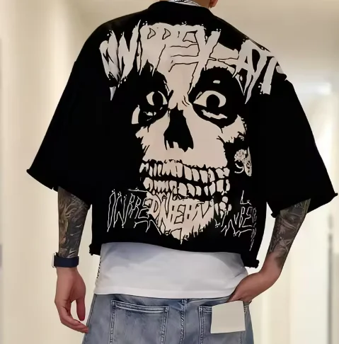 Hdfaf87f9cbab4d198fb6bd7346047ecak.webp Boxy Cropped French Terry Tee | O-Neck Screen Print Custom Logo
