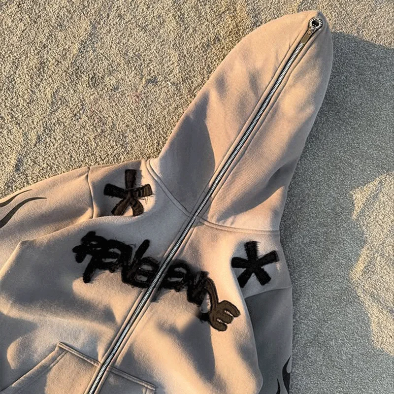 Blank French Terry Oversized Zip Up Hoodie 500 GSM Embroidery