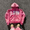 He21e6c463f8a4571b45133ce6f3109c3m.webp Oversized Acid Washed Zip Up Hoodie Distressed Letter Embroidery