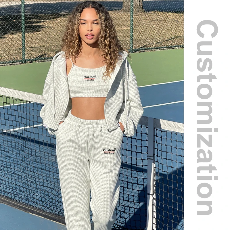 Hec98198af65f4c738cbcf7c666a93600n.webp Cropped Zip Up Hoodie and Pants 3 Piece Set 3D Embroidery