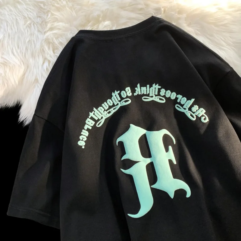 Designer Drop Shoulder T-Shirt | 3D Puff Print Streetwear for Men