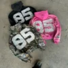 Y2K Pink Acid Wash Zip Up Hoodie with Embroidery Patch