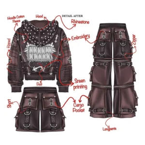 Hfccf2e1d61044dfa9ea9b619ae27b50ae.webp Acid Wash Tracksuit Set Distressed Embroidery Zip Up Hoodie