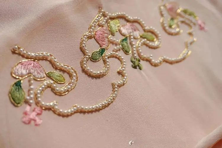 Nail bead embroidery