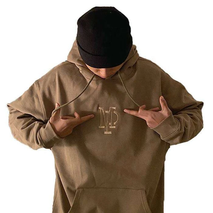 Embroidered Pullover Hoodie Heavyweight Oversized Knitted