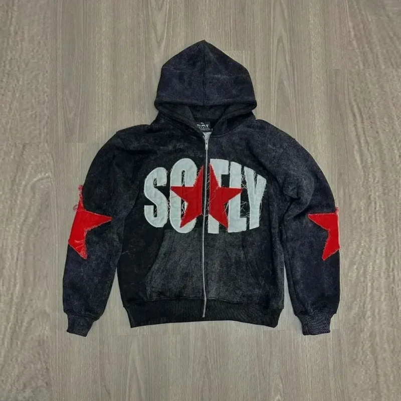 Sc6f683fe5f1d4985b5f56caf0b994750M.webp Distressed Embroidery Hoodie Breathable Blended Cotton