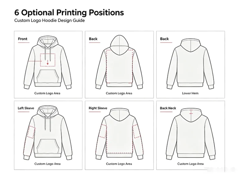 hoodie 6 Optional Printing Positions