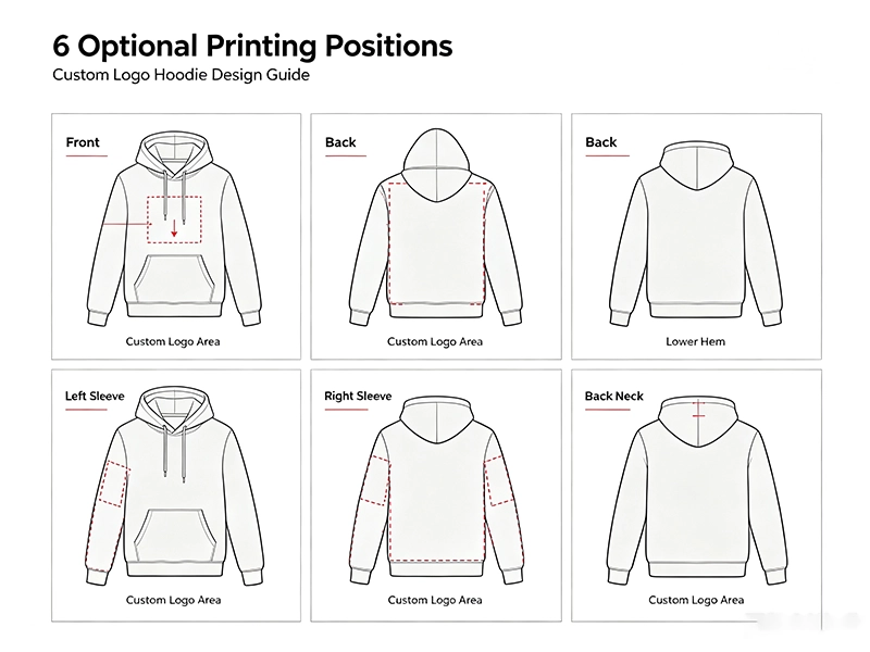 hoodie 6 Optional Printing Positions
