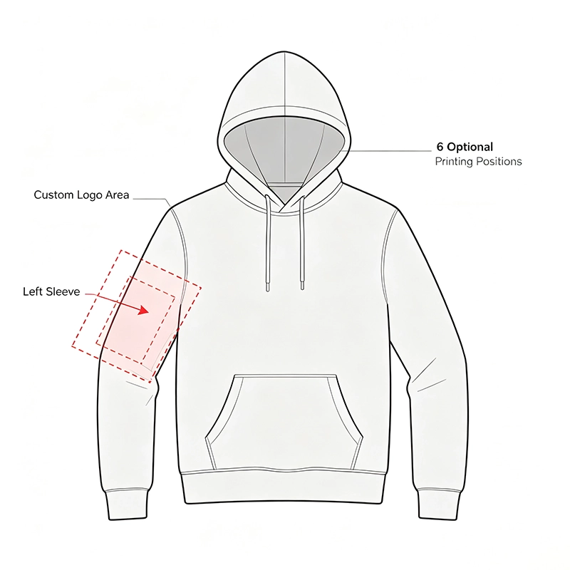 hoodie left Sleeve for custom logo